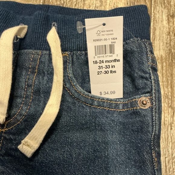 GAP Kids Dark Blue Denim Joggers Size 18-24 months - Picture 3 of 7